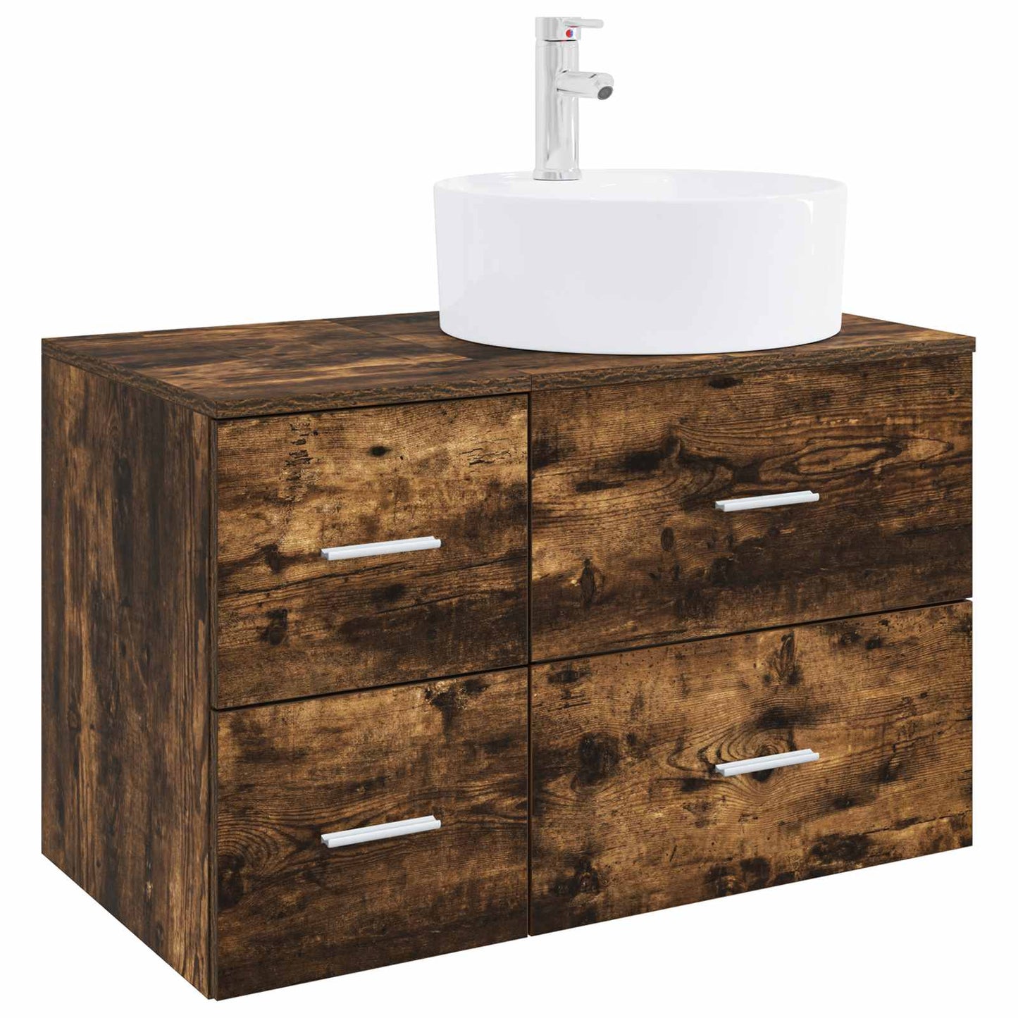 vidaXL Bathroom Furniture Set 2 pcs Smoked Oak Engineered Wood