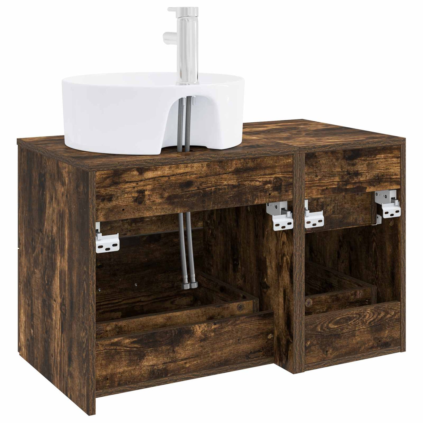 vidaXL Bathroom Furniture Set 2 pcs Smoked Oak Engineered Wood