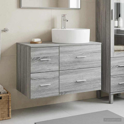 vidaXL Bathroom Furniture Set 2 pcs Grey Sonoma Engineered Wood