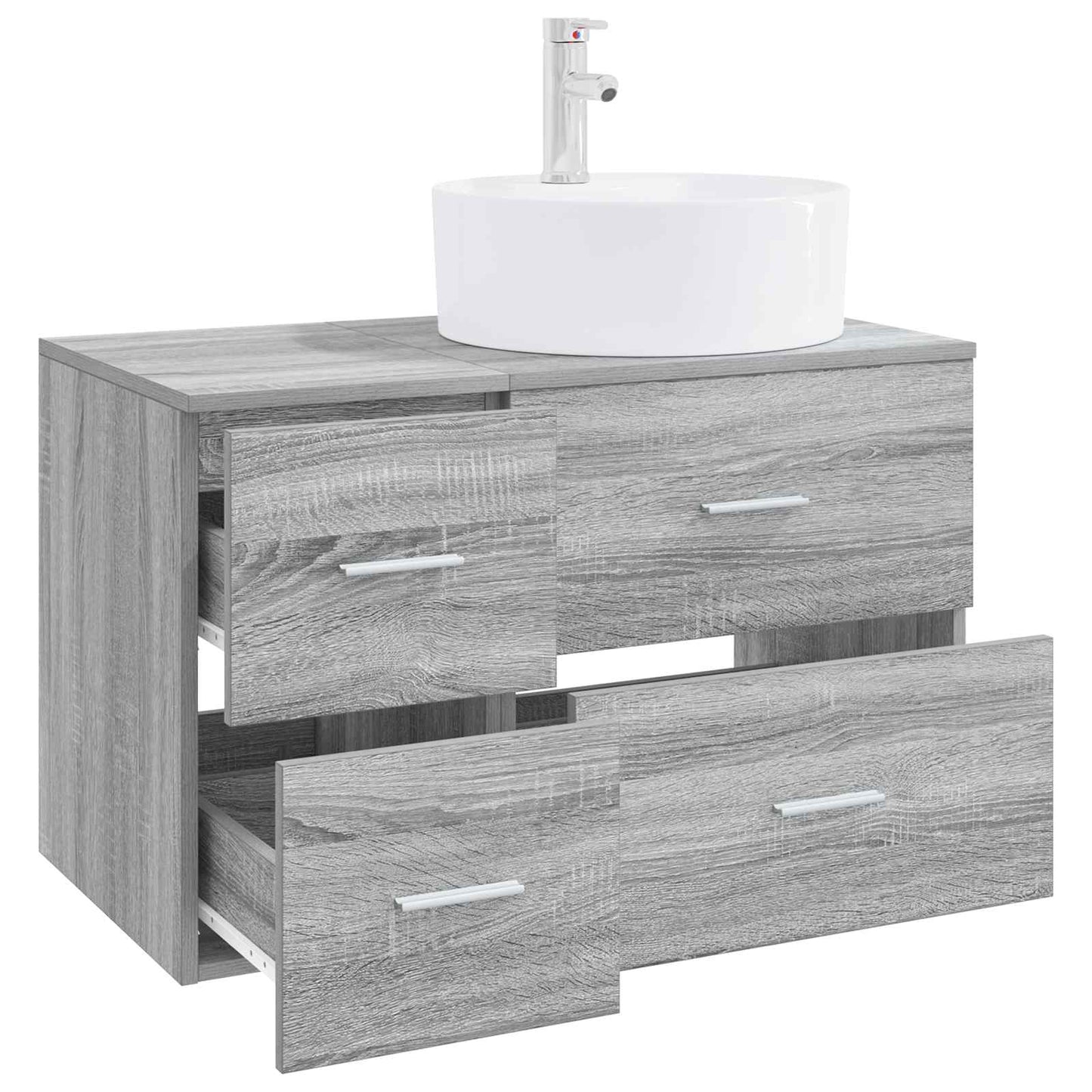 vidaXL Bathroom Furniture Set 2 pcs Grey Sonoma Engineered Wood