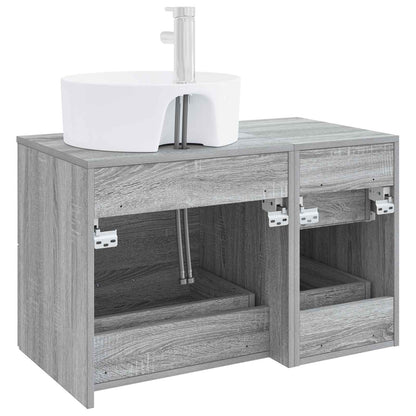 vidaXL Bathroom Furniture Set 2 pcs Grey Sonoma Engineered Wood