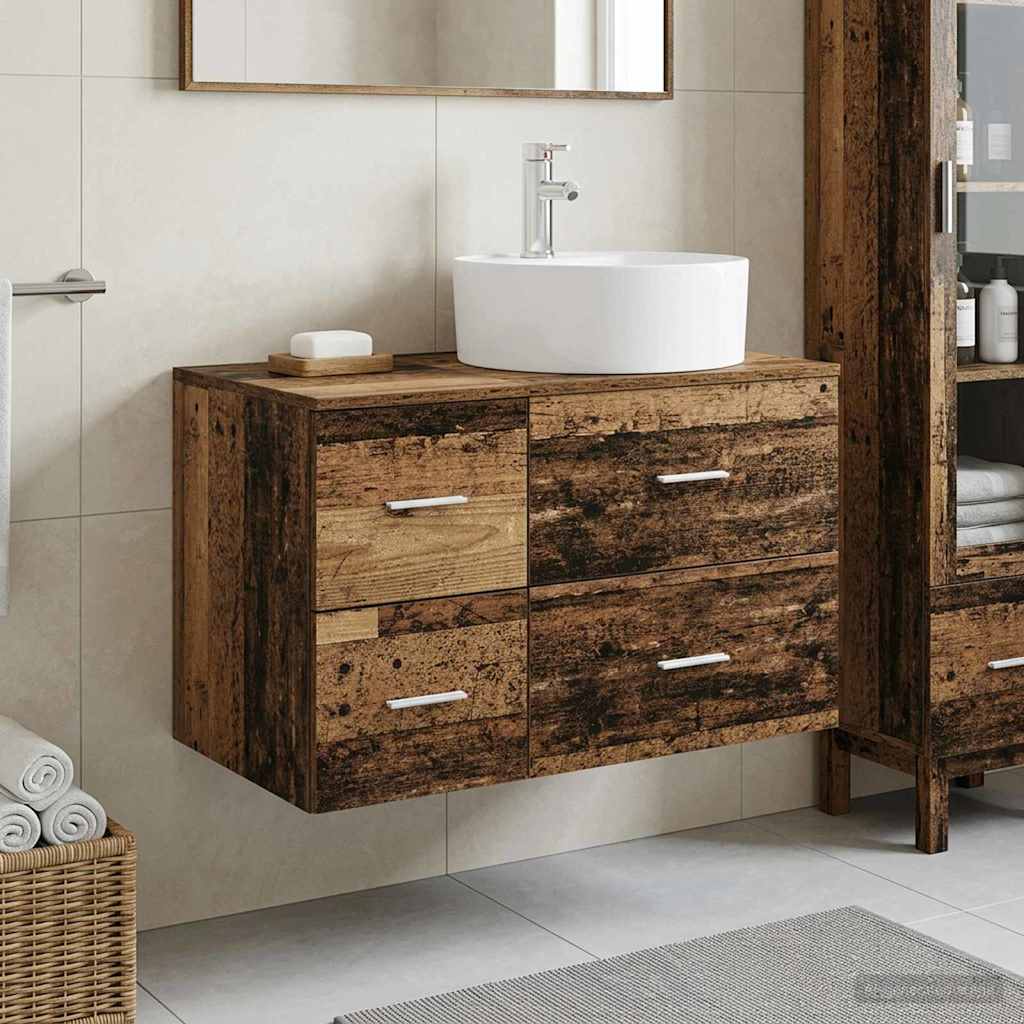 vidaXL Bathroom Furniture Set 2 pcs Old Wood Engineered Wood