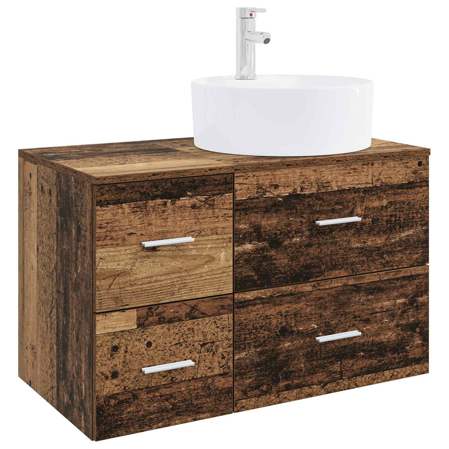 vidaXL Bathroom Furniture Set 2 pcs Old Wood Engineered Wood