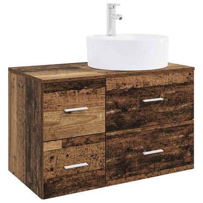 vidaXL Bathroom Furniture Set 2 pcs Old Wood Engineered Wood