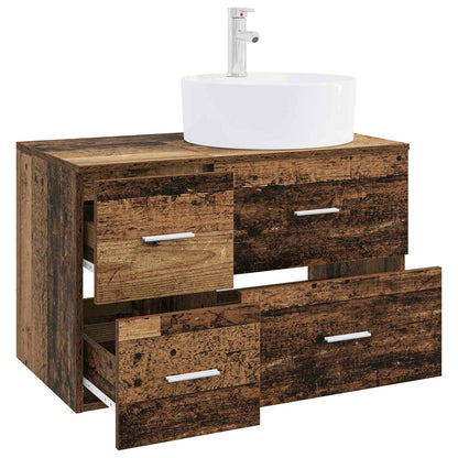 vidaXL Bathroom Furniture Set 2 pcs Old Wood Engineered Wood