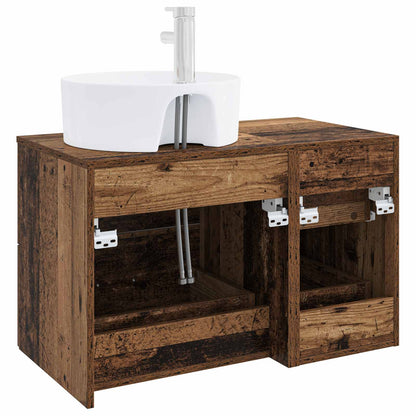 vidaXL Bathroom Furniture Set 2 pcs Old Wood Engineered Wood