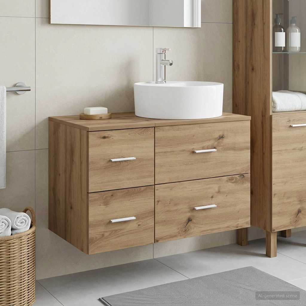 vidaXL Bathroom Furniture Set 2 pcs Artisan Oak Engineered Wood