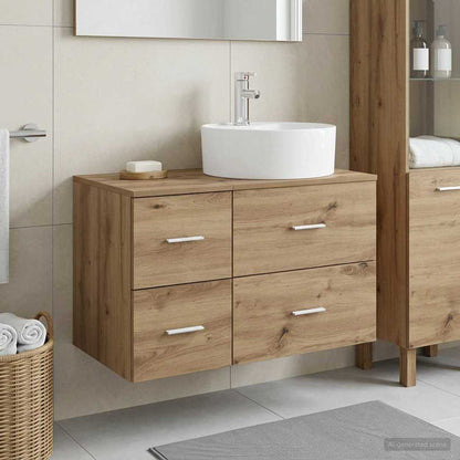 vidaXL Bathroom Furniture Set 2 pcs Artisan Oak Engineered Wood