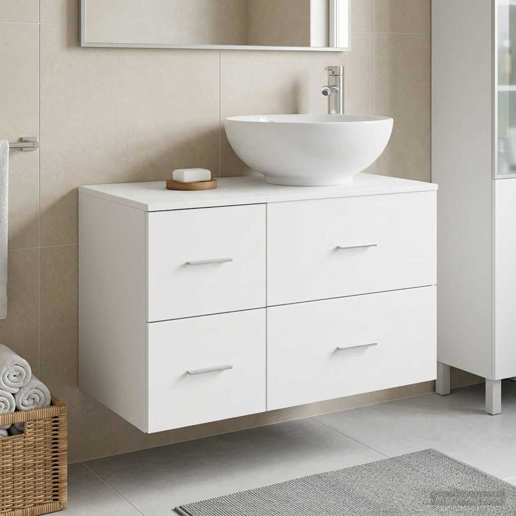 vidaXL Bathroom Furniture Set 2 pcs White Engineered Wood