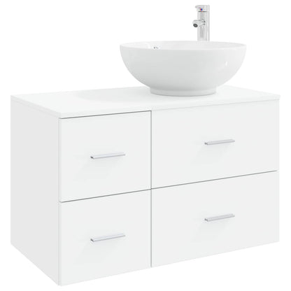 vidaXL Bathroom Furniture Set 2 pcs White Engineered Wood