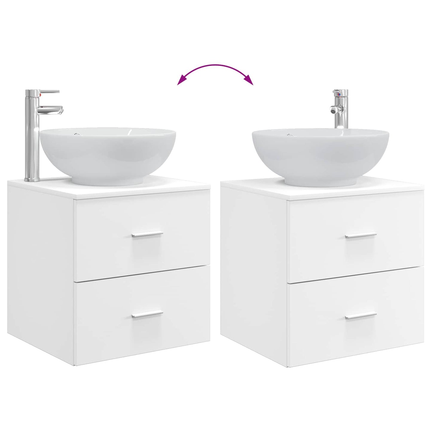 vidaXL Bathroom Furniture Set 2 pcs White Engineered Wood
