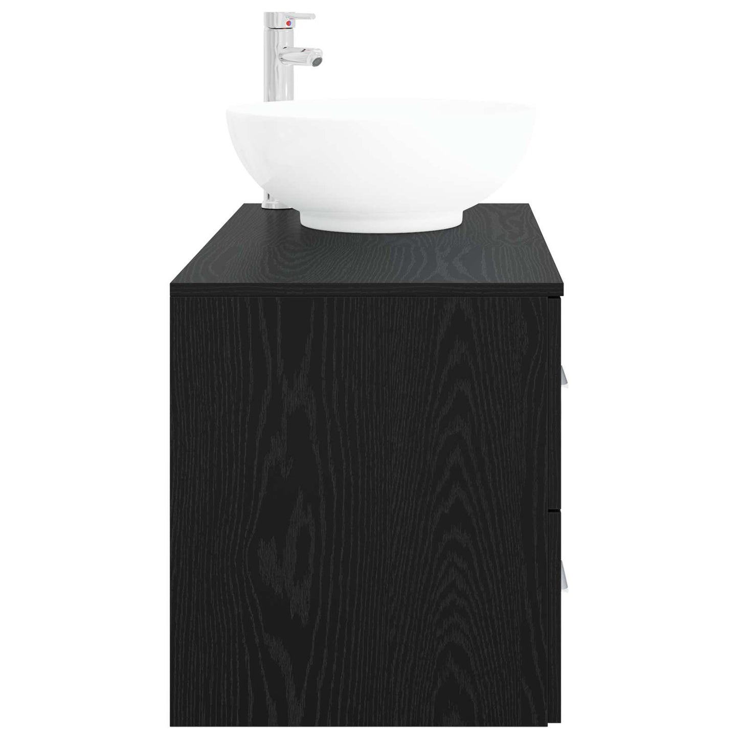 vidaXL Bathroom Furniture Set 2 pcs Black Oak Engineered Wood