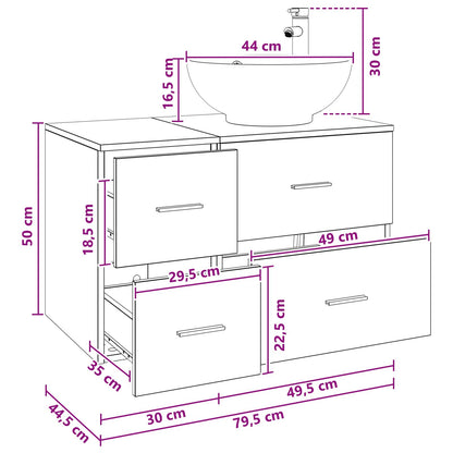 vidaXL Bathroom Furniture Set 2 pcs Sonoma Oak Engineered Wood