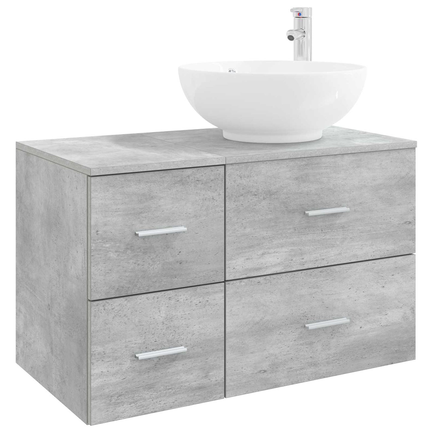 vidaXL Bathroom Furniture Set 2 pcs Concrete Grey Engineered Wood