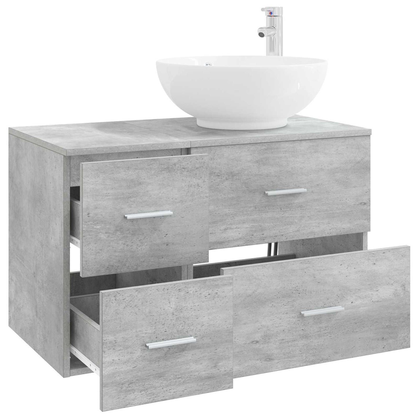 vidaXL Bathroom Furniture Set 2 pcs Concrete Grey Engineered Wood