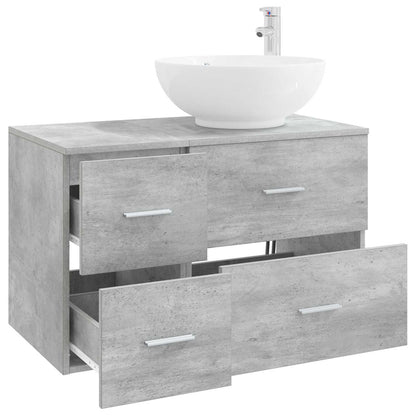 vidaXL Bathroom Furniture Set 2 pcs Concrete Grey Engineered Wood