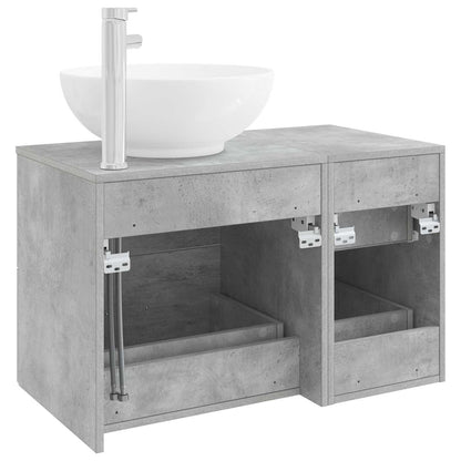 vidaXL Bathroom Furniture Set 2 pcs Concrete Grey Engineered Wood