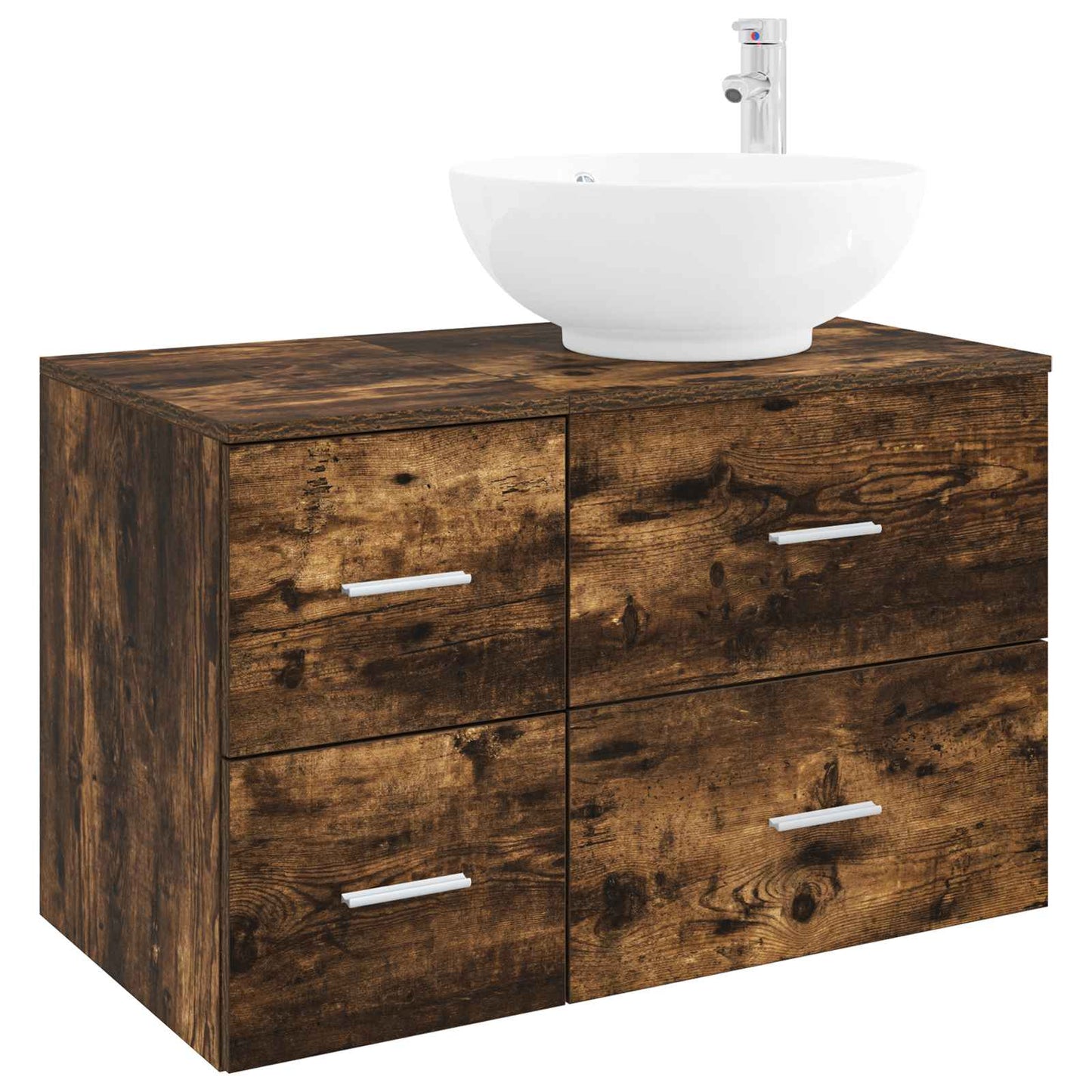 vidaXL Bathroom Furniture Set 2 pcs Smoked Oak Engineered Wood