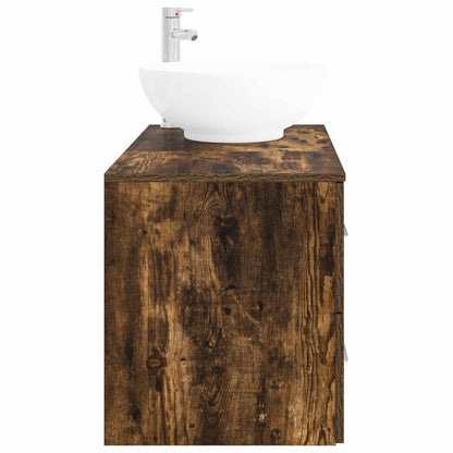 vidaXL Bathroom Furniture Set 2 pcs Smoked Oak Engineered Wood