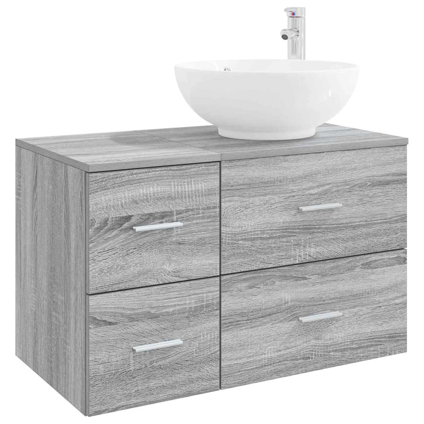 vidaXL Bathroom Furniture Set 2 pcs Grey Sonoma Engineered Wood