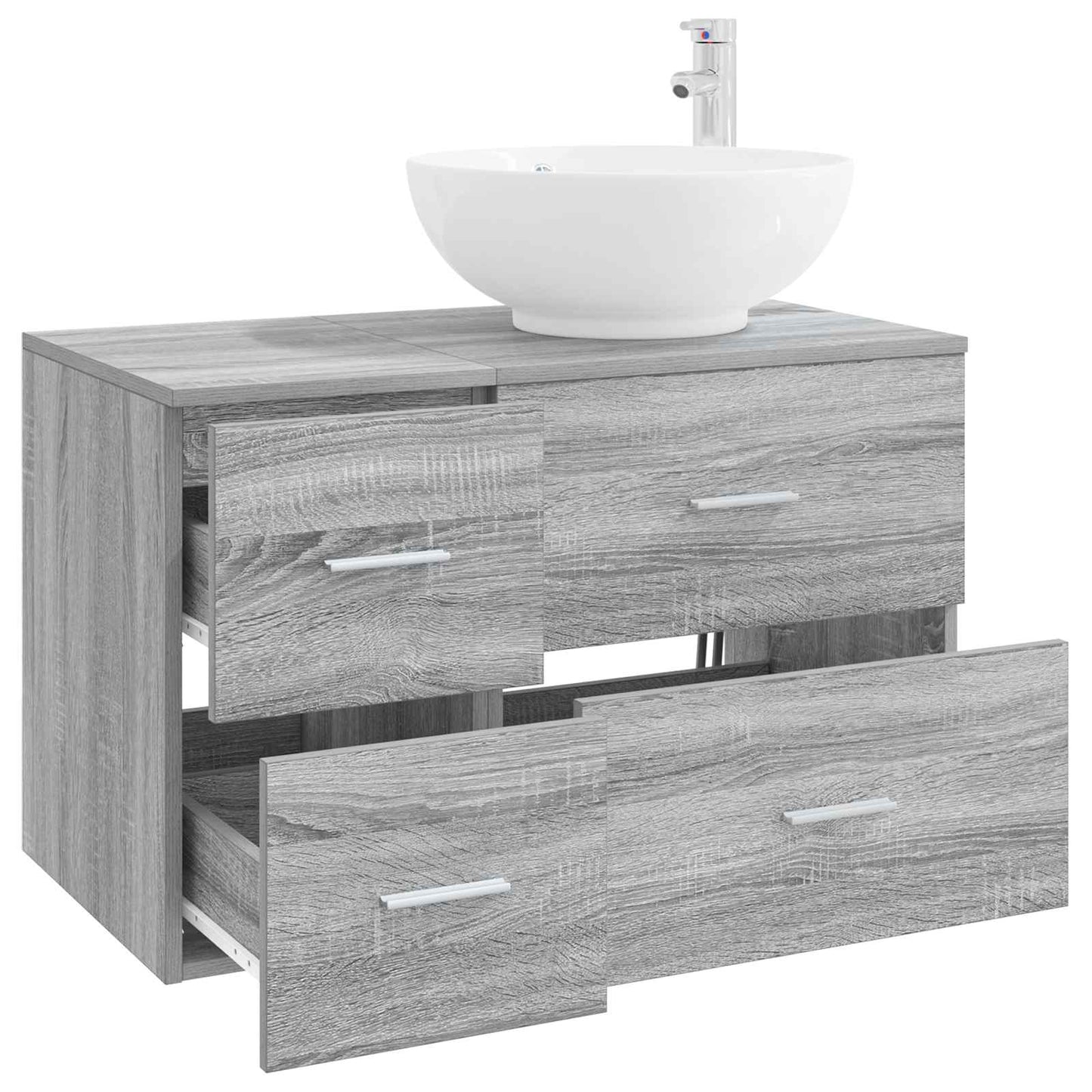 vidaXL Bathroom Furniture Set 2 pcs Grey Sonoma Engineered Wood