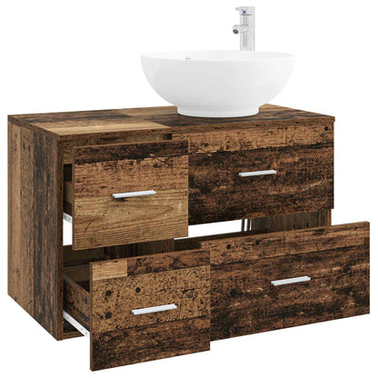 vidaXL Bathroom Furniture Set 2 pcs Old Wood Engineered Wood