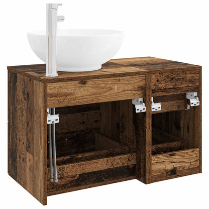 vidaXL Bathroom Furniture Set 2 pcs Old Wood Engineered Wood