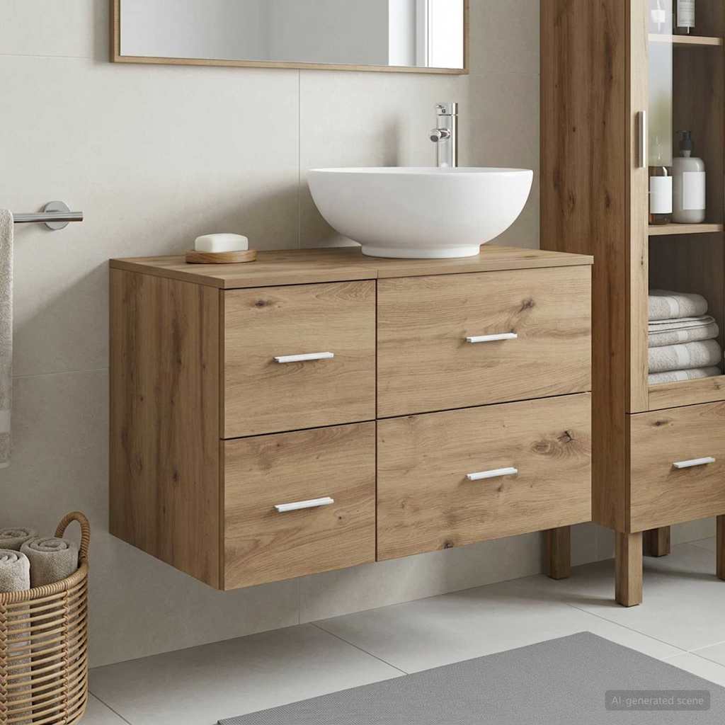 vidaXL Bathroom Furniture Set 2 pcs Artisan Oak Engineered Wood