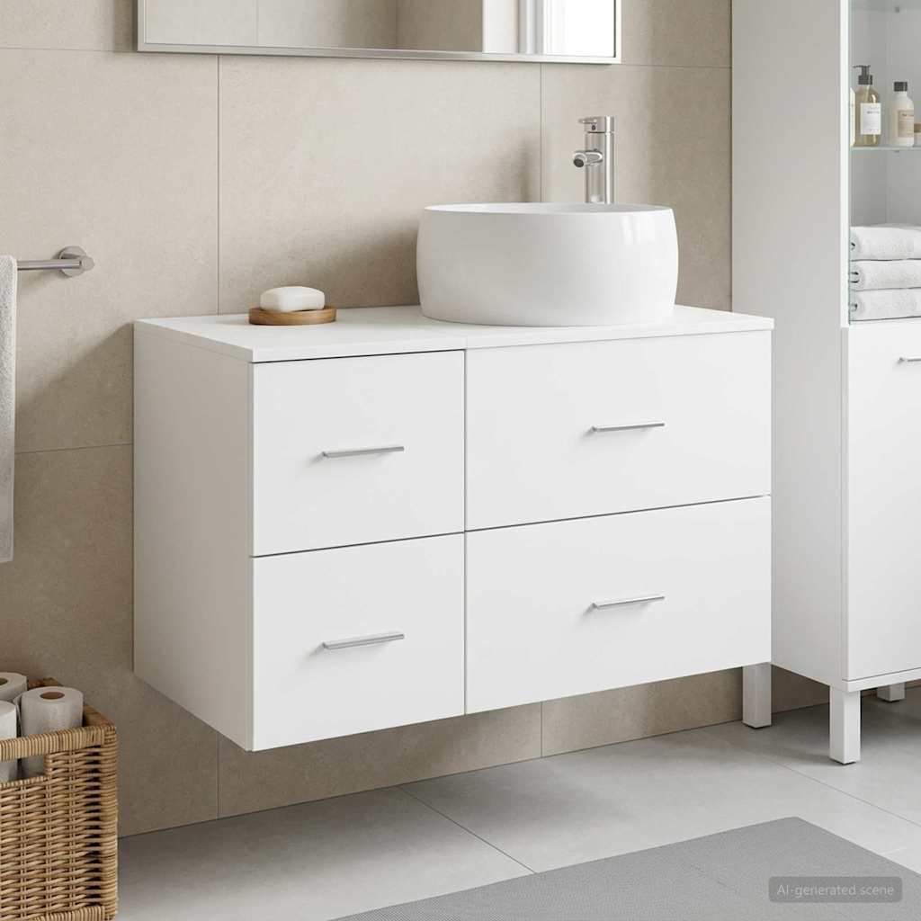 vidaXL Bathroom Furniture Set 2 pcs White Engineered Wood