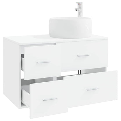vidaXL Bathroom Furniture Set 2 pcs White Engineered Wood