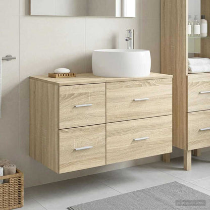 vidaXL Bathroom Furniture Set 2 pcs Sonoma Oak Engineered Wood