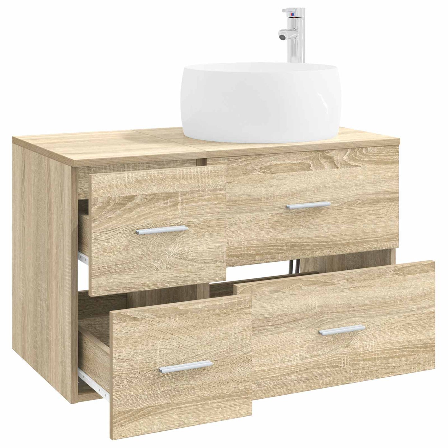 vidaXL Bathroom Furniture Set 2 pcs Sonoma Oak Engineered Wood