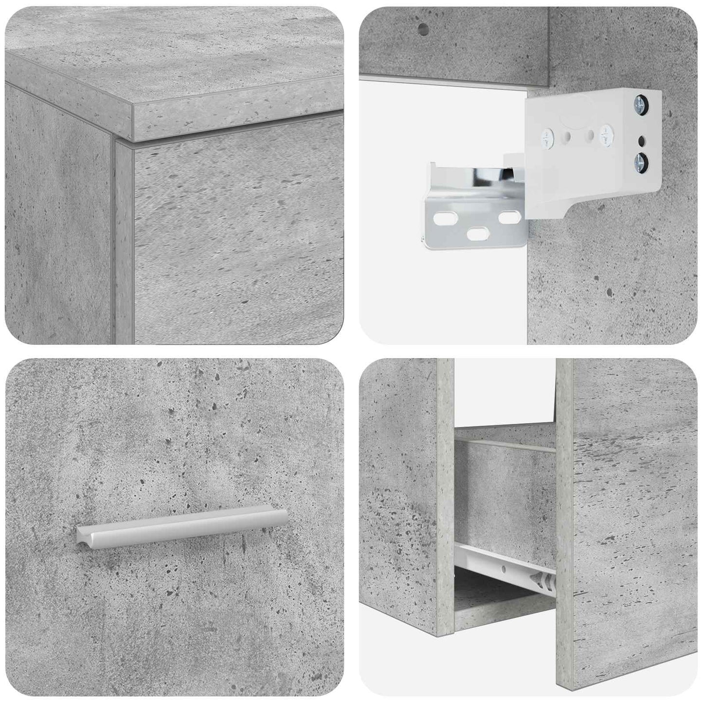 vidaXL Bathroom Furniture Set 2 pcs Concrete Grey Engineered Wood