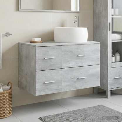 vidaXL Bathroom Furniture Set 2 pcs Concrete Grey Engineered Wood