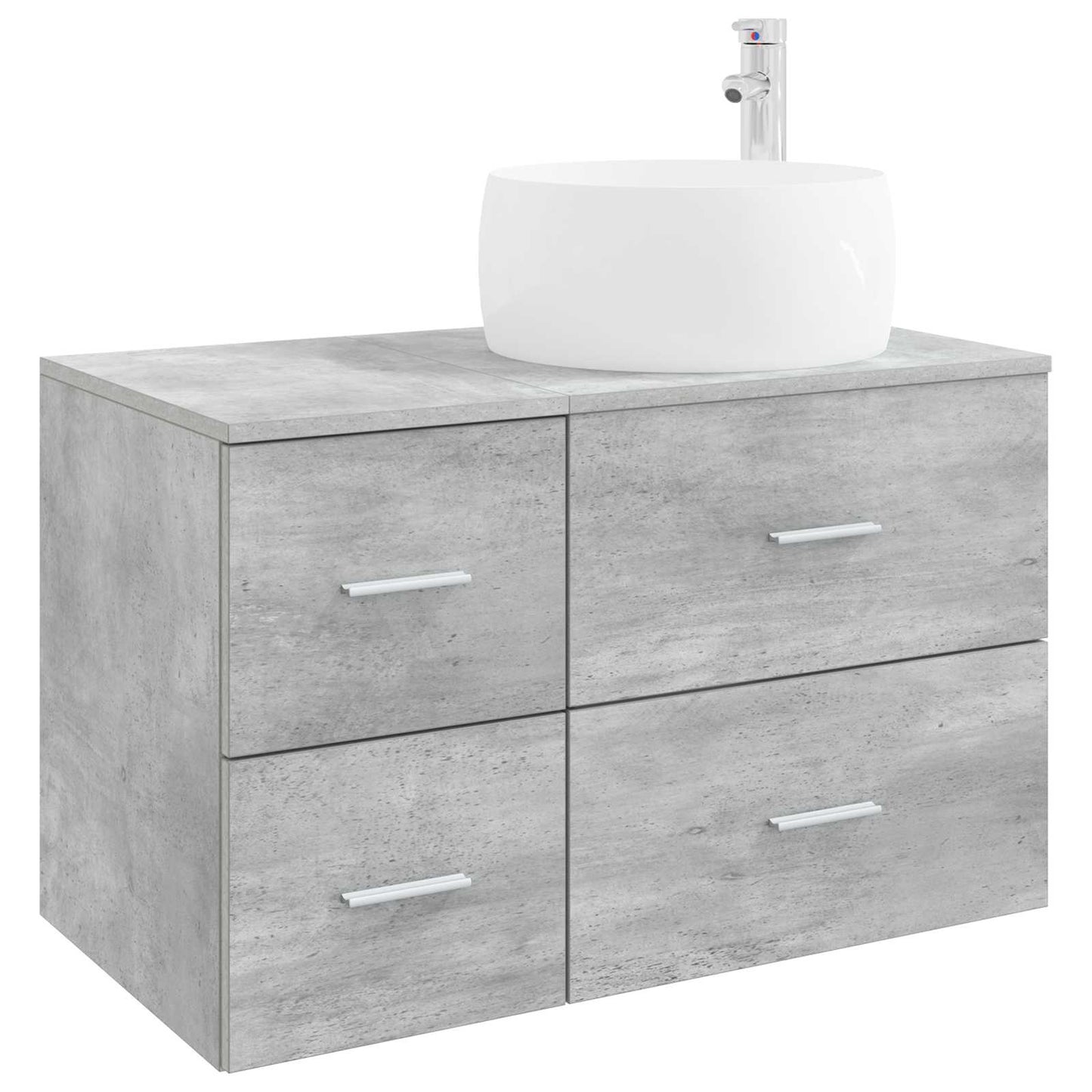 vidaXL Bathroom Furniture Set 2 pcs Concrete Grey Engineered Wood