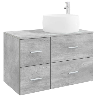 vidaXL Bathroom Furniture Set 2 pcs Concrete Grey Engineered Wood