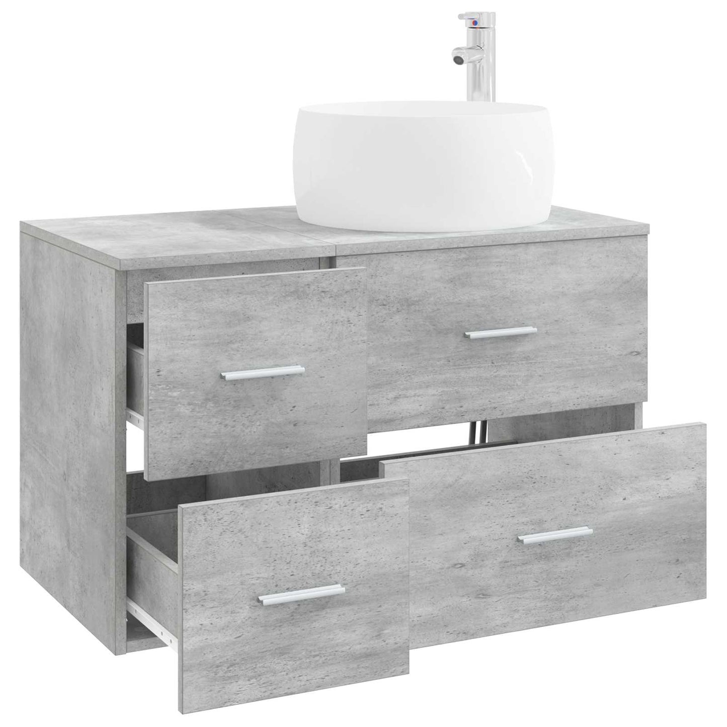 vidaXL Bathroom Furniture Set 2 pcs Concrete Grey Engineered Wood