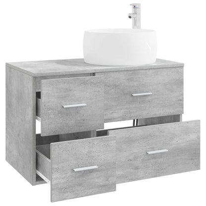 vidaXL Bathroom Furniture Set 2 pcs Concrete Grey Engineered Wood