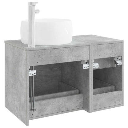 vidaXL Bathroom Furniture Set 2 pcs Concrete Grey Engineered Wood