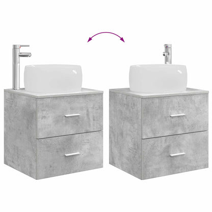 vidaXL Bathroom Furniture Set 2 pcs Concrete Grey Engineered Wood