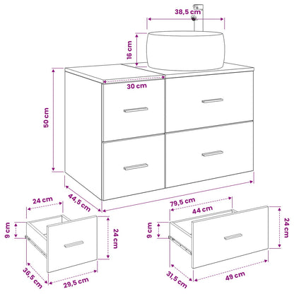 vidaXL Bathroom Furniture Set 2 pcs Concrete Grey Engineered Wood