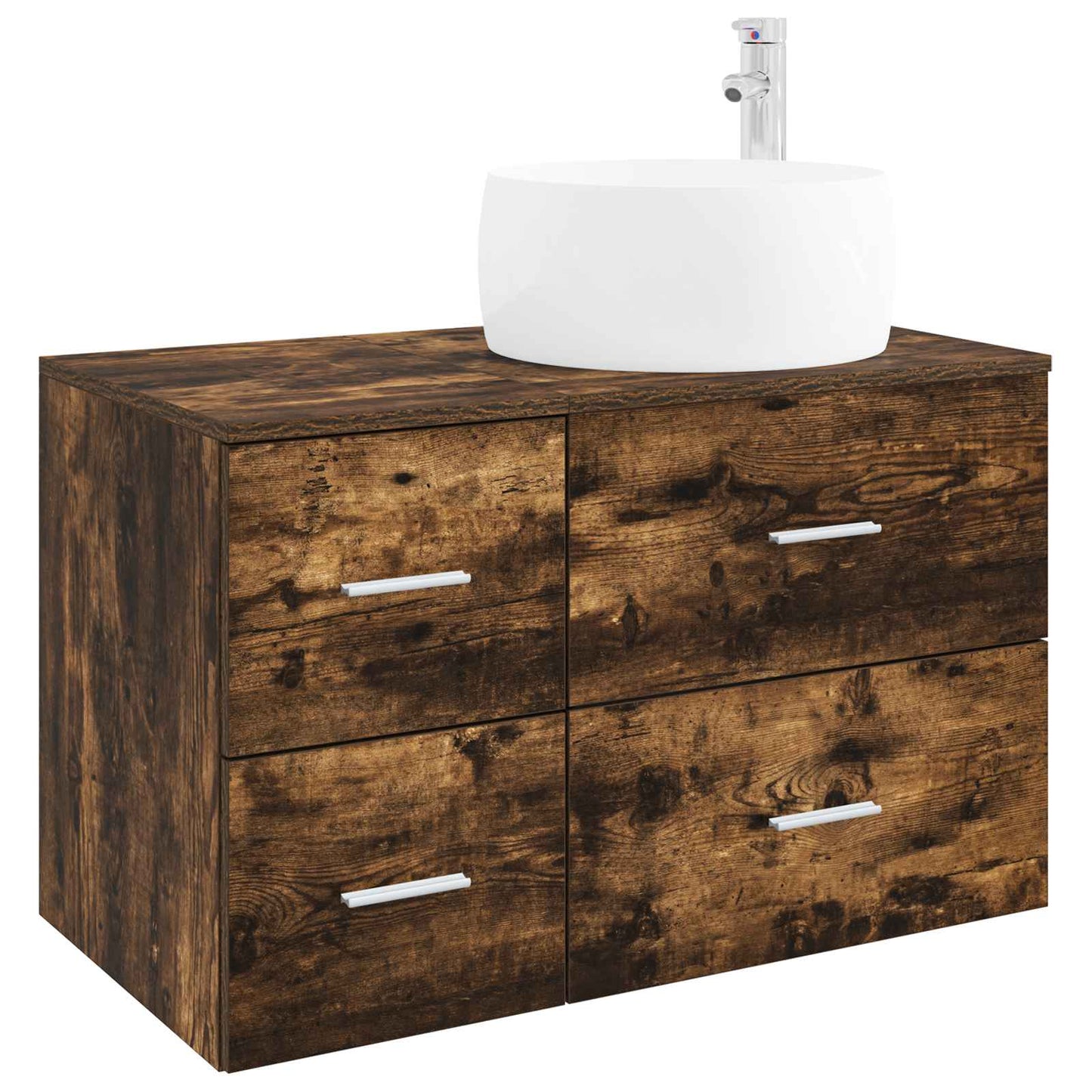 vidaXL Bathroom Furniture Set 2 pcs Smoked Oak Engineered Wood