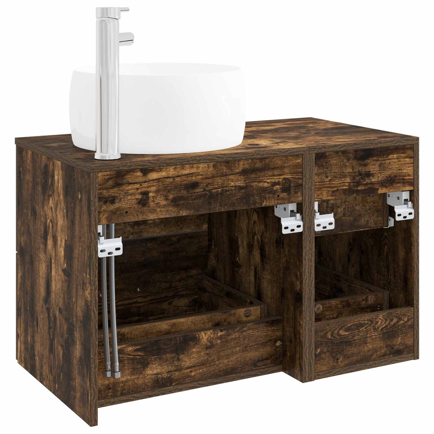 vidaXL Bathroom Furniture Set 2 pcs Smoked Oak Engineered Wood