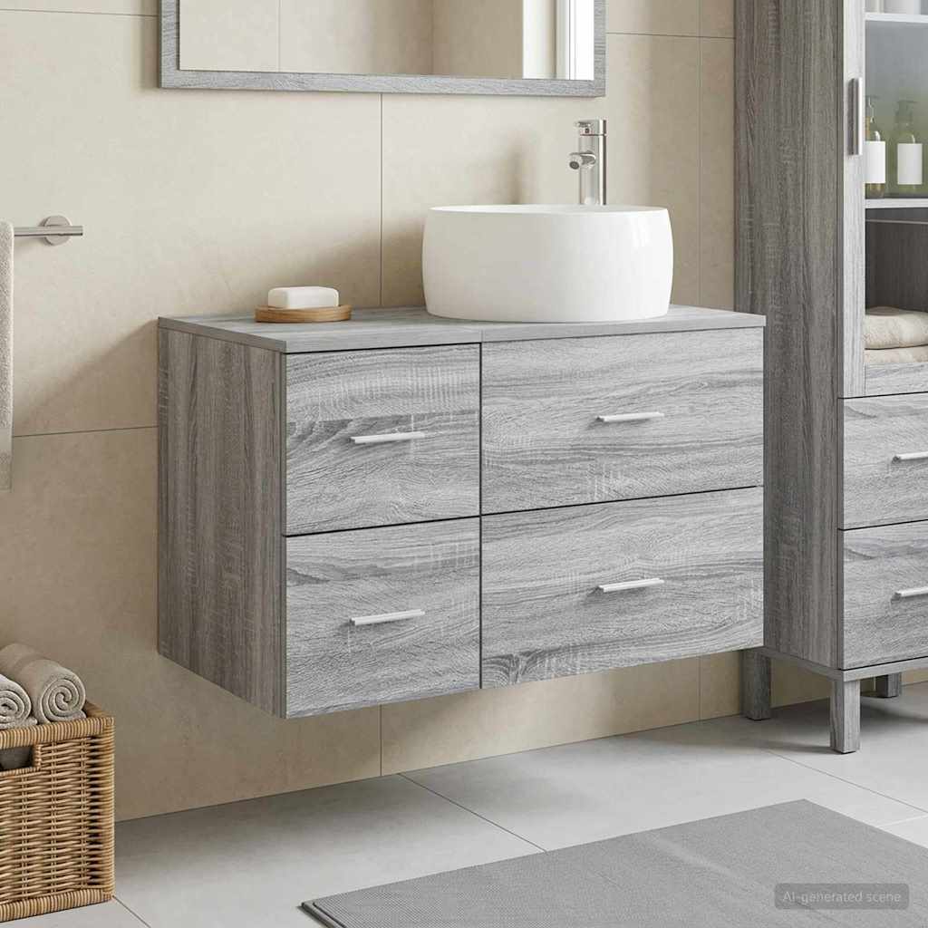 vidaXL Bathroom Furniture Set 2 pcs Grey Sonoma Engineered Wood
