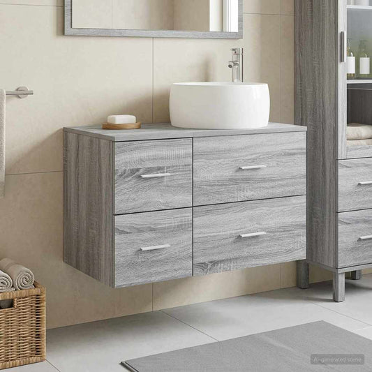 vidaXL Bathroom Furniture Set 2 pcs Grey Sonoma Engineered Wood