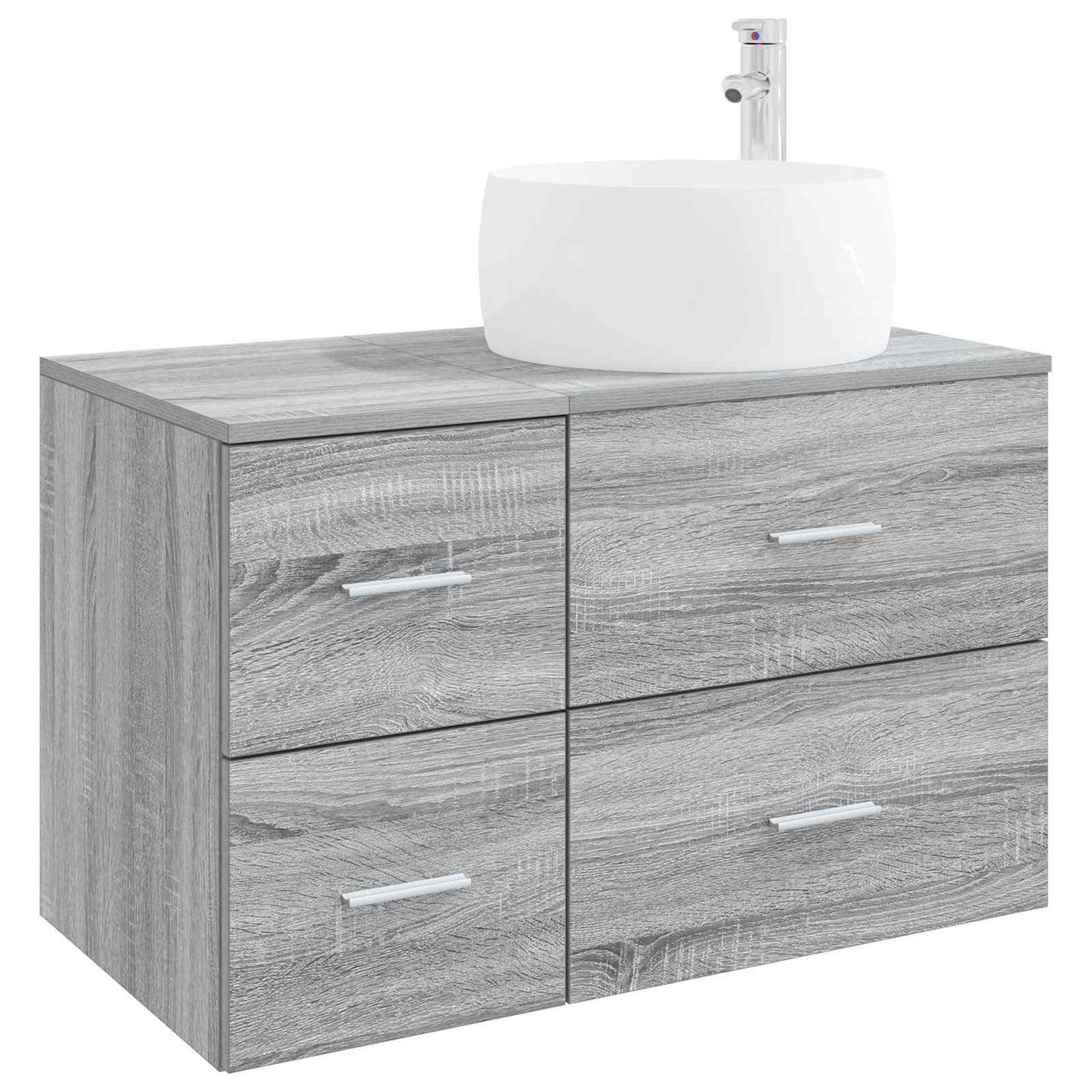 vidaXL Bathroom Furniture Set 2 pcs Grey Sonoma Engineered Wood