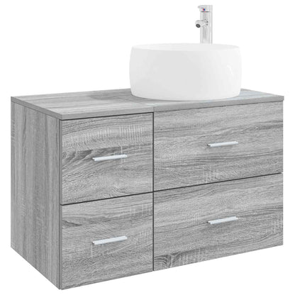 vidaXL Bathroom Furniture Set 2 pcs Grey Sonoma Engineered Wood