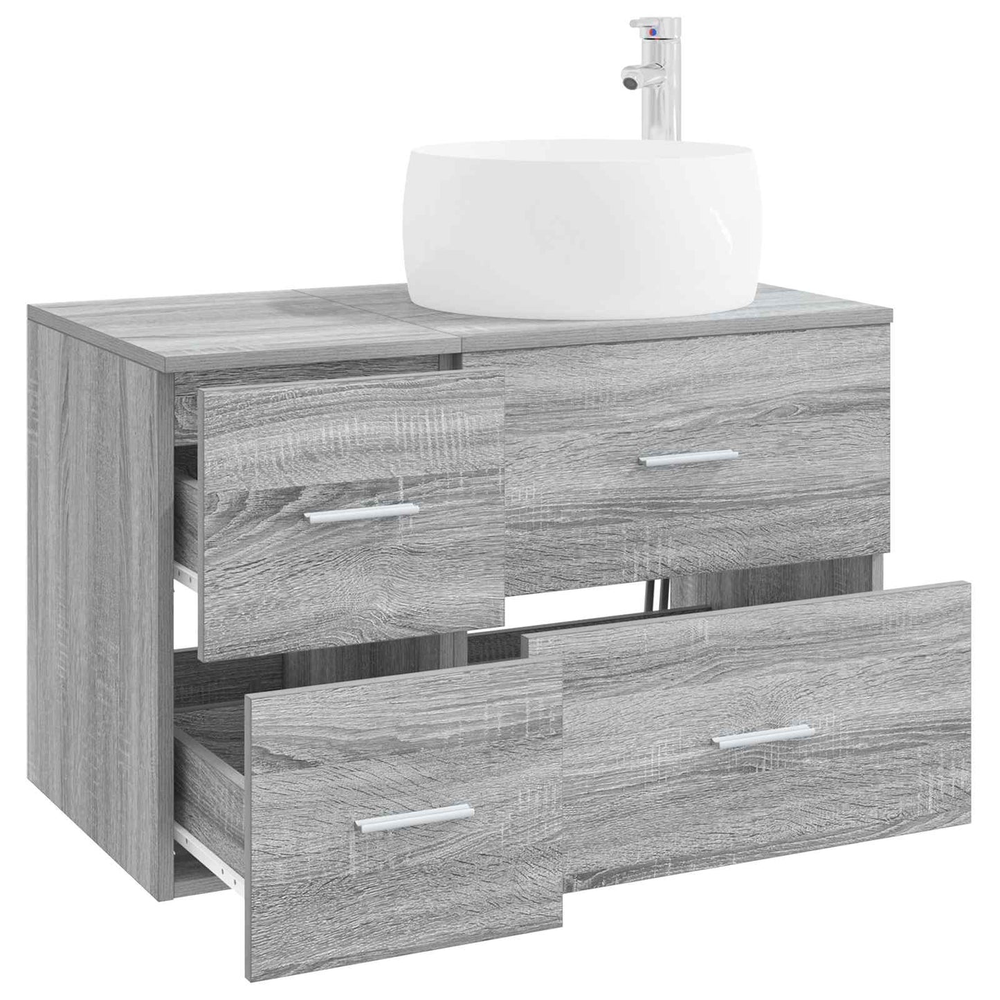 vidaXL Bathroom Furniture Set 2 pcs Grey Sonoma Engineered Wood
