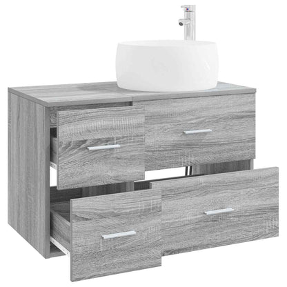 vidaXL Bathroom Furniture Set 2 pcs Grey Sonoma Engineered Wood