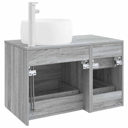 vidaXL Bathroom Furniture Set 2 pcs Grey Sonoma Engineered Wood